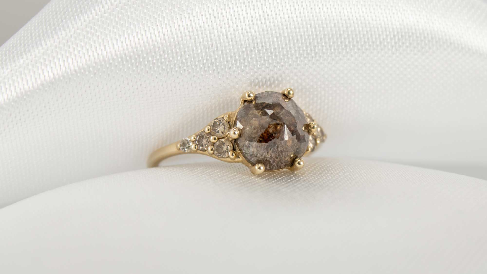 Parker rustic diamond engagement ring in rose gold | Lisa Robin