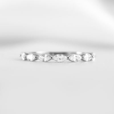 The Finley Marquise Diamond Wedding Ring - Lisa Robin#color_14k-white-gold
