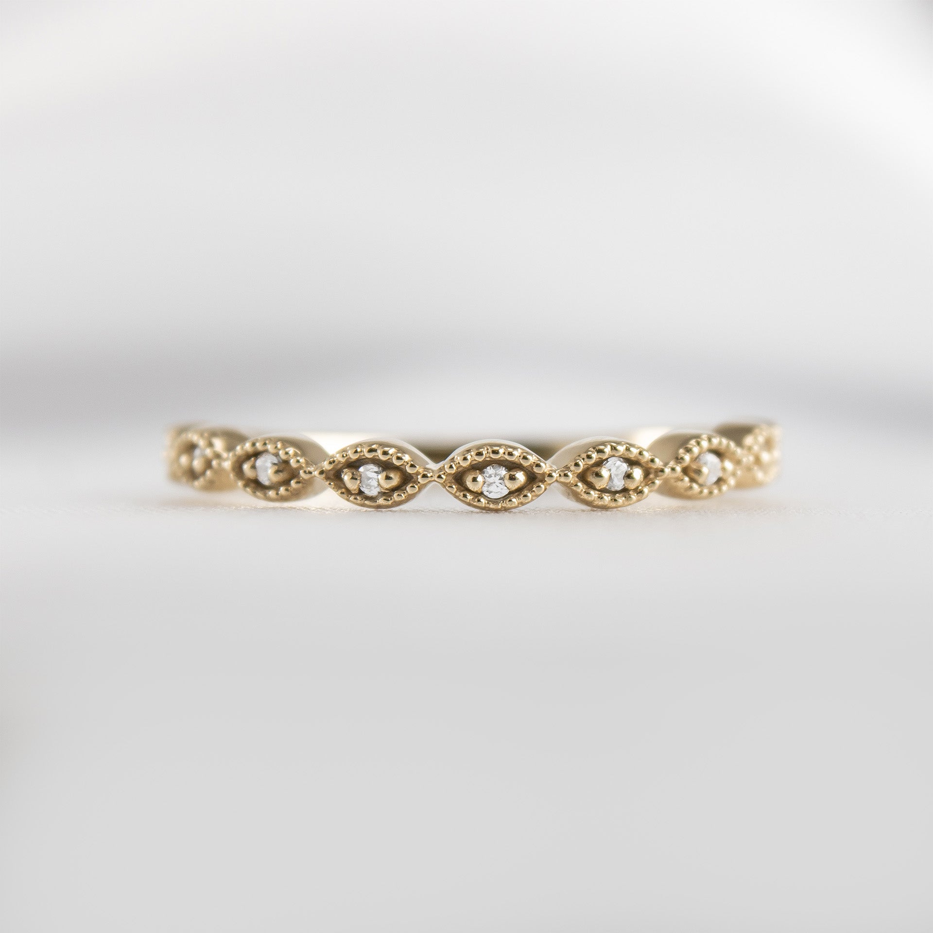The Frances Vintage Diamond Wedding Ring | Lisa Robin#color_10k-yellow-gold