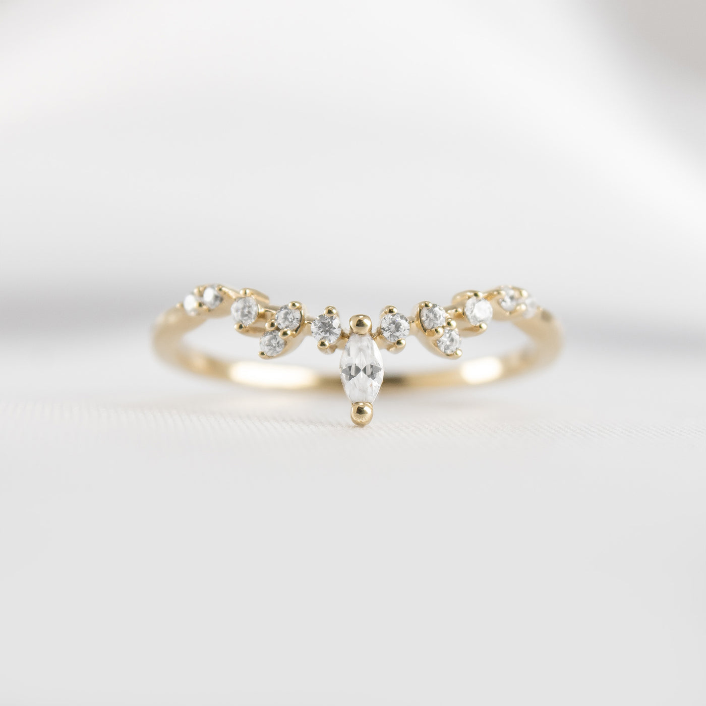 The Kairo Diamond Chevron Band - Lisa Robin#color_14k-yellow-gold