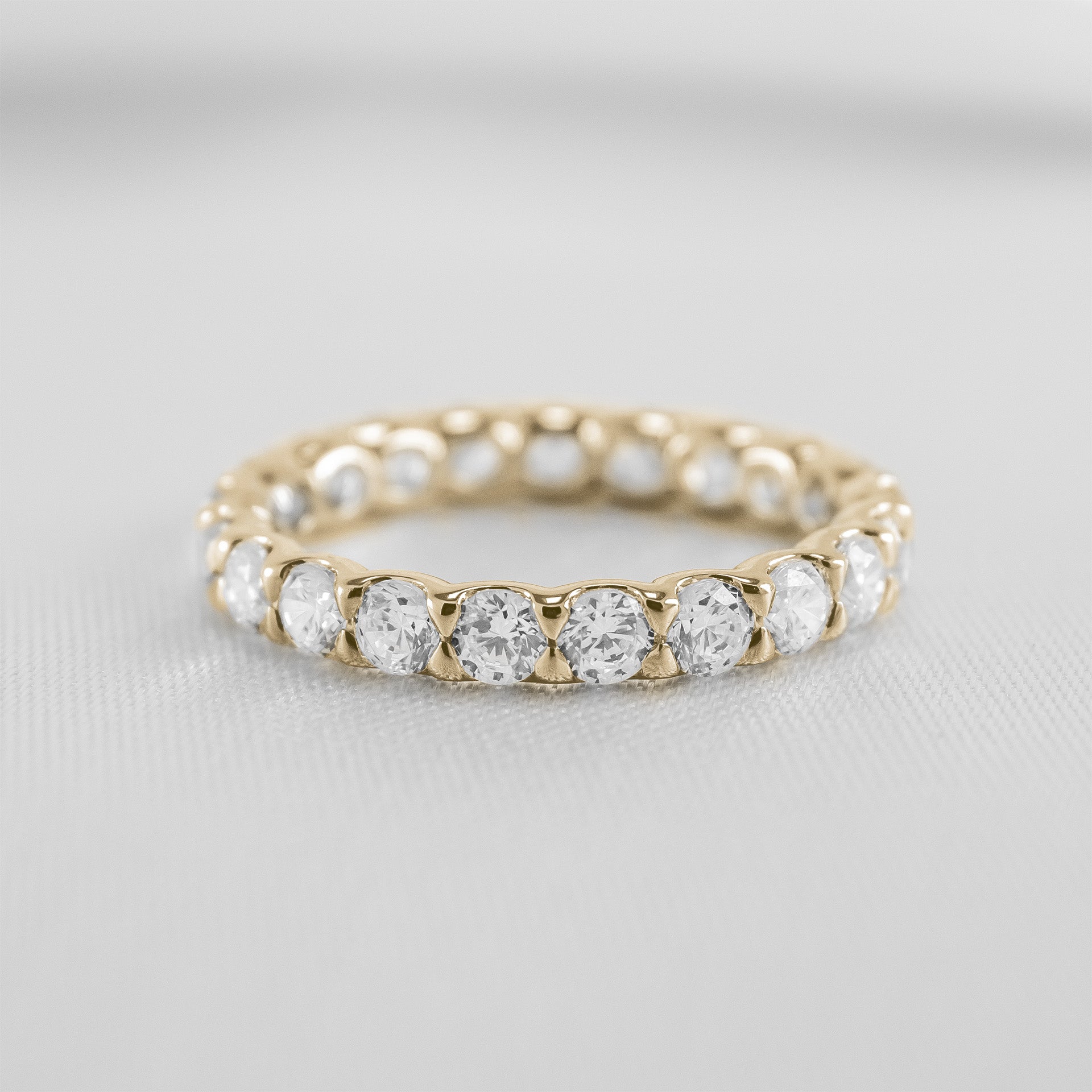 Keely Diamond Eternity Ring in Rose Gold | Lisa Robin#color_14k-yellow-gold