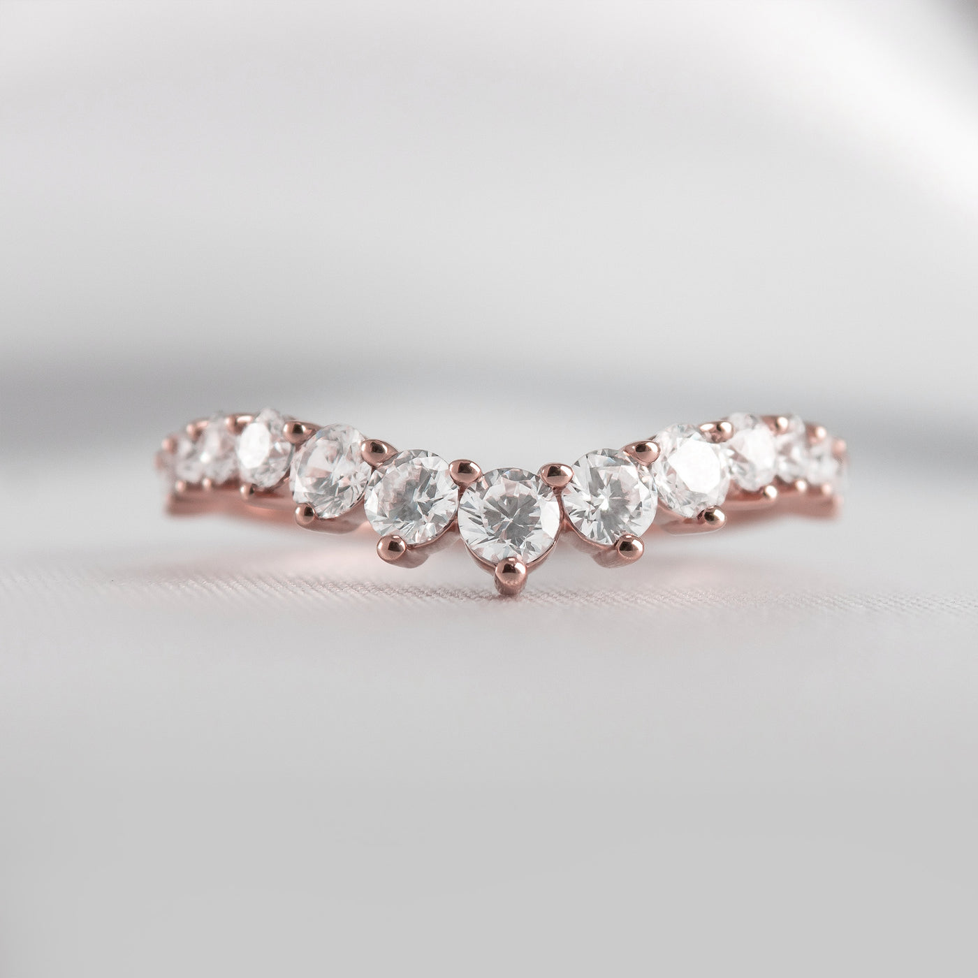 The Kendall Curved Diamond Wedding Ring | Lisa Robin#color_18k-rose-gold