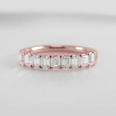The Mercer Half Eternity Emerald Cut Diamond Wedding Ring - Lisa Robin