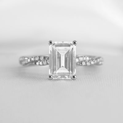 Shown in 1.5 Carat * The Remy Diamond Twist Engagement Ring | Lisa Robin#color_platinum