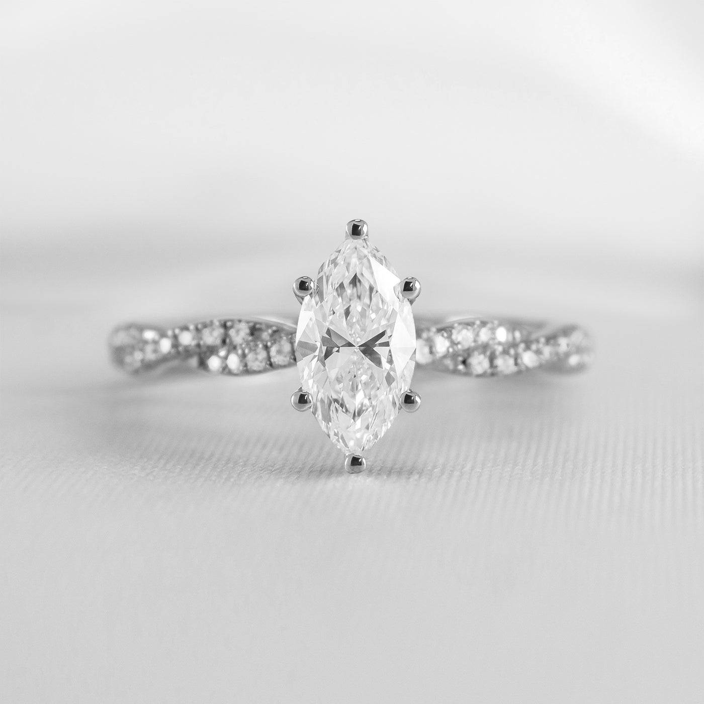 Shown in 1.0 Carat * The Remy Diamond Twist Engagement Ring | Lisa Robin#color_platinum