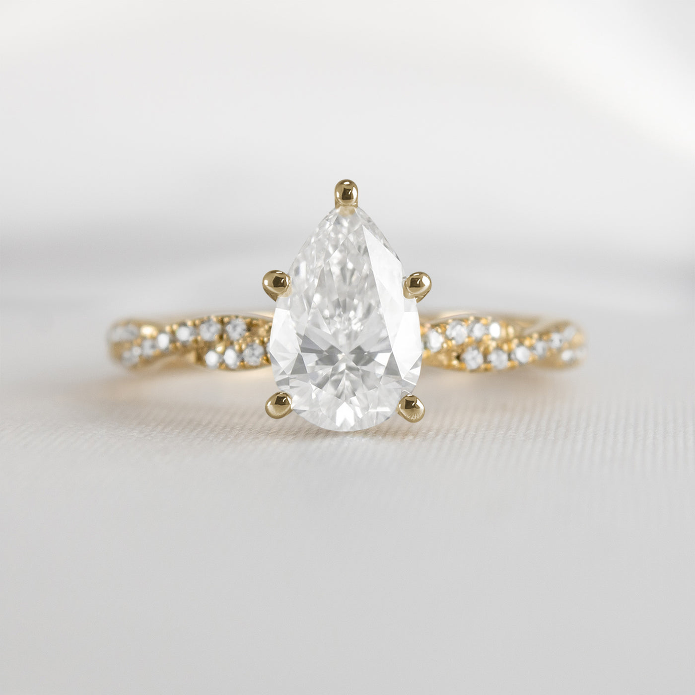 Shown in 1.7 Carat * The Remy Diamond Twist Engagement Ring | Lisa Robin#color_14k-yellow-gold