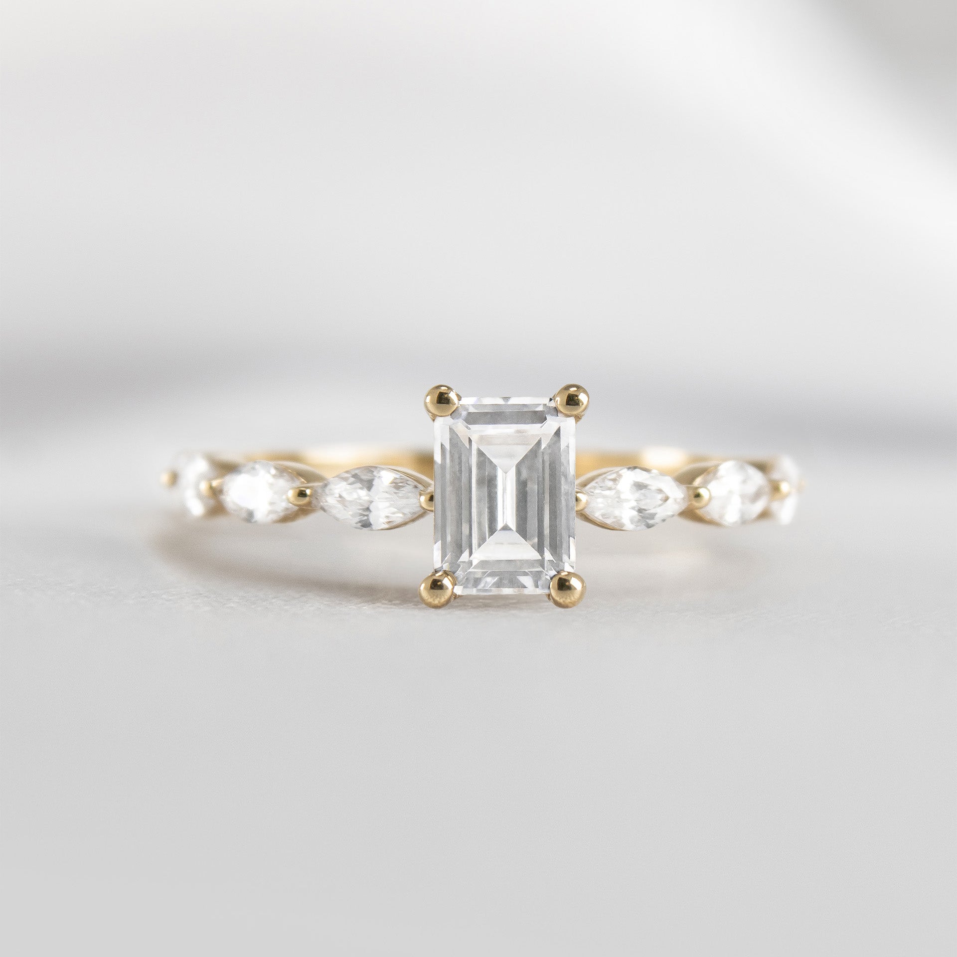 Shown in 1.0 Carat * The Riley Marquise Stone Diamond Engagement Ring | Lisa Robin#color_14k-yellow-gold