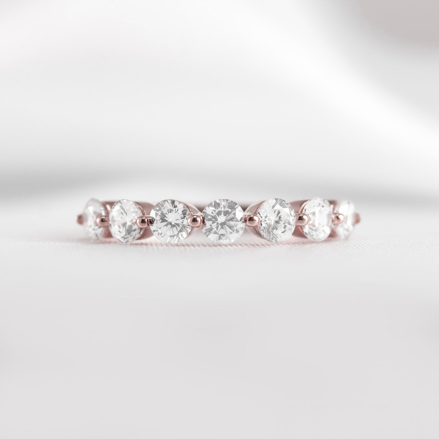 The Taryn Floating 7 Stone Diamond Wedding Ring | Lisa Robin#color_18k-rose-gold