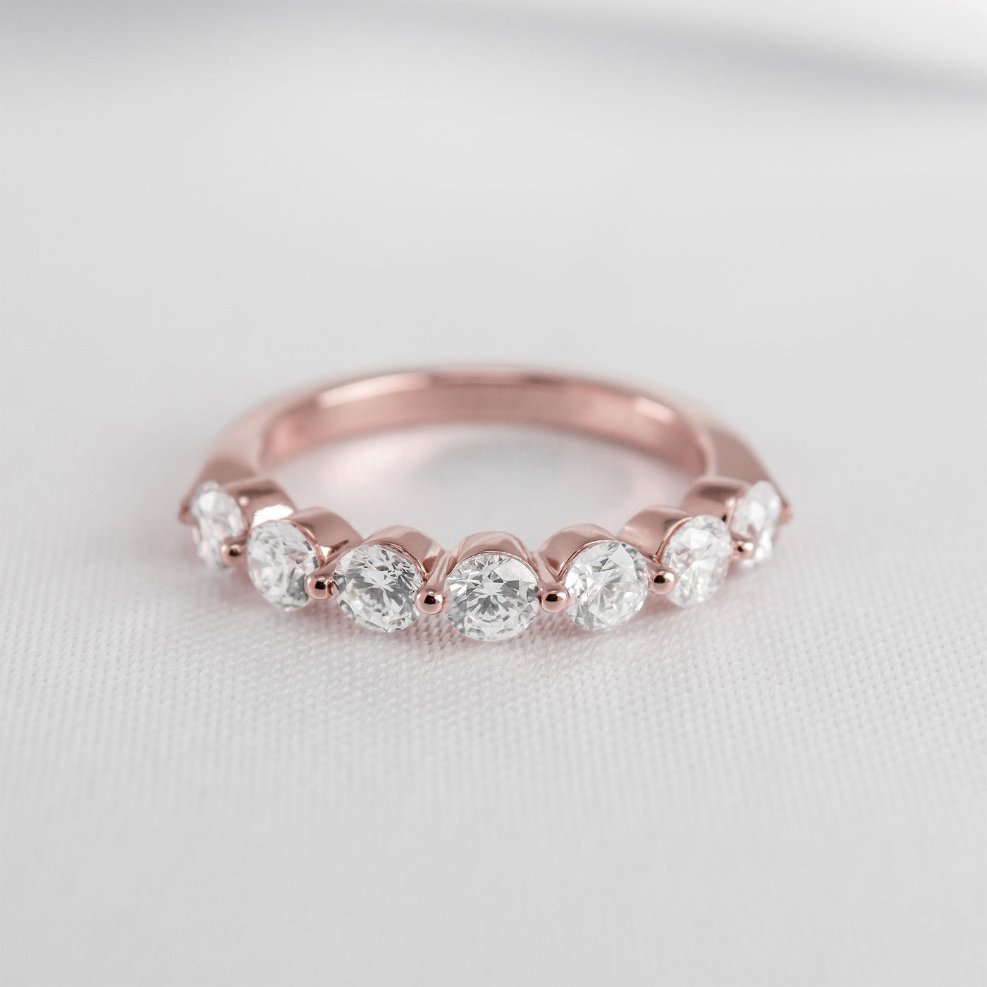 The Taryn Floating 7 Stone Diamond Wedding Ring | Lisa Robin#color_18k-rose-gold