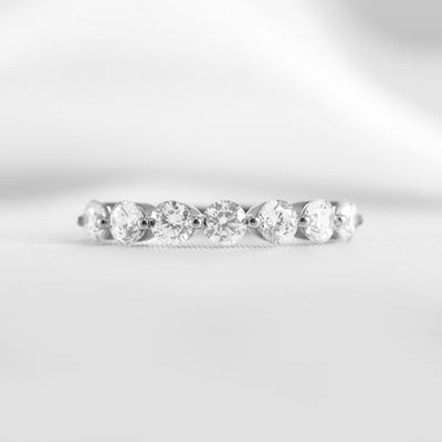 The Taryn Floating 7 Stone Diamond Wedding Ring | Lisa Robin#color_18k-white-gold