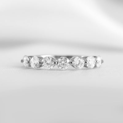 The Taryn Floating 7 Stone Diamond Wedding Ring | Lisa Robin#color_18k-white-gold