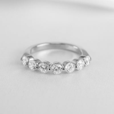 The Taryn Floating 7 Stone Diamond Wedding Ring | Lisa Robin#color_14k-white-gold