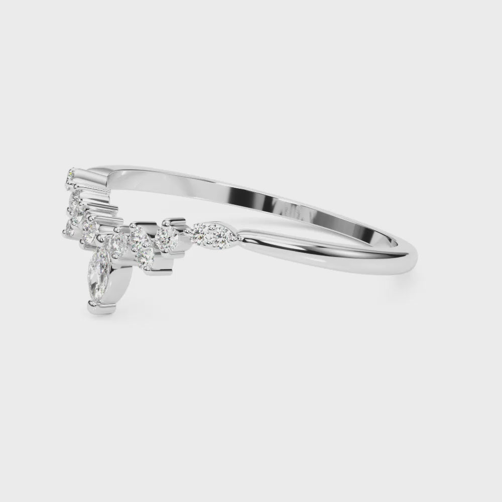 The Kairo Diamond Chevron Band | Lisa Robin#color_platinum