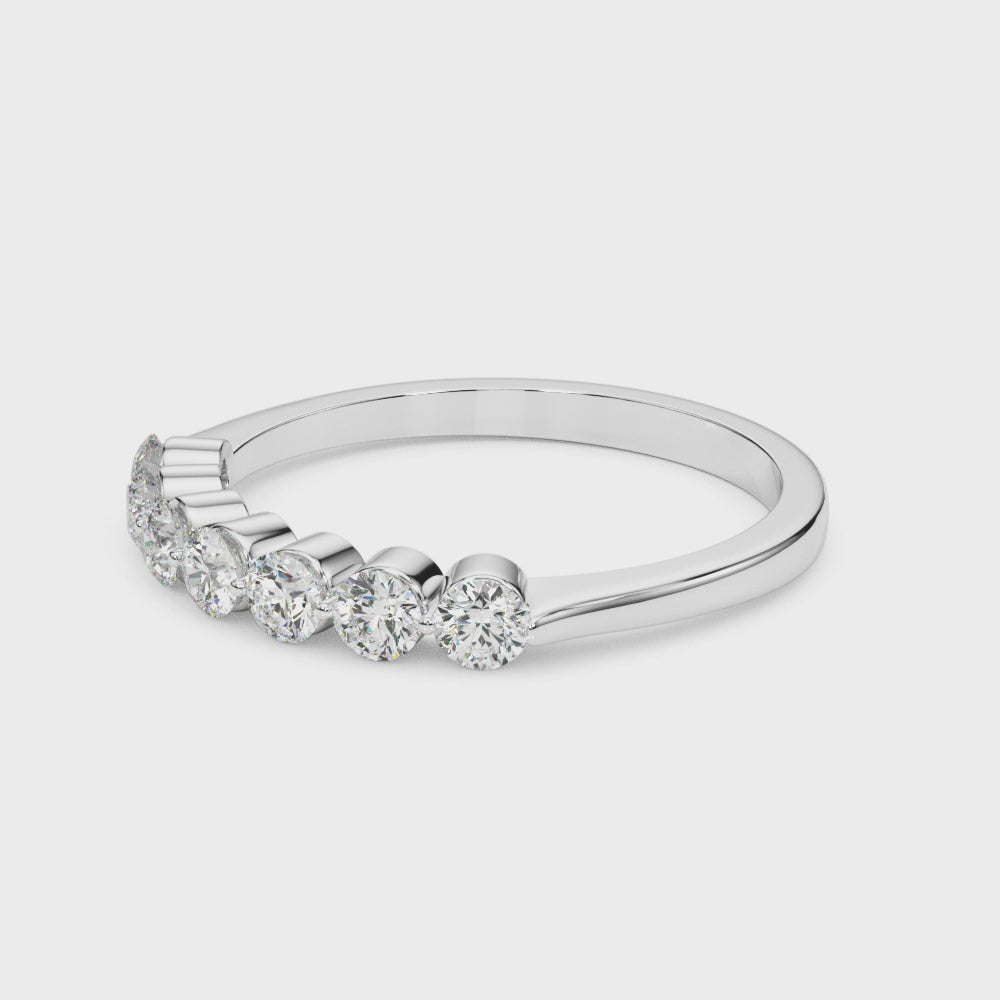 The Taryn Floating 7 Stone Diamond Wedding Ring | Lisa Robin#color_14k-white-gold