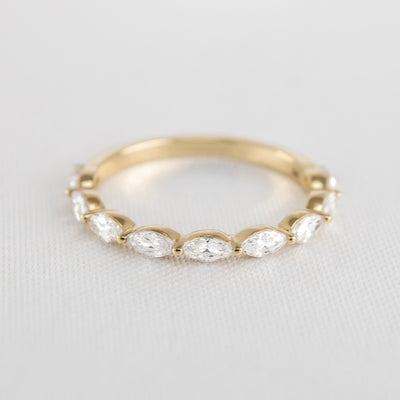 The Finley Marquise Diamond Wedding Ring - Lisa Robin#color_18k-yellow-gold