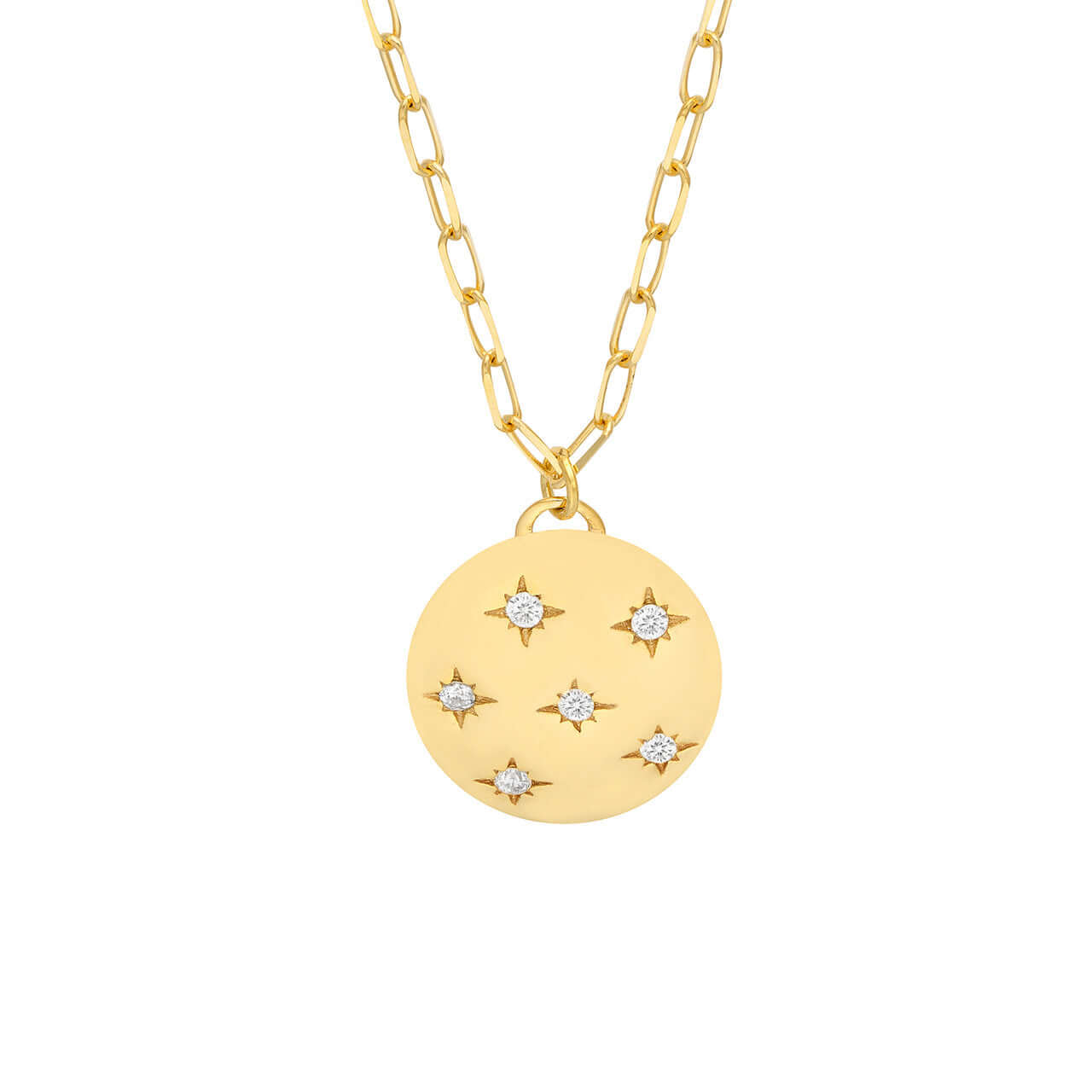 Gold Diamond Star Cluster Medallion Necklace | Lisa Robin